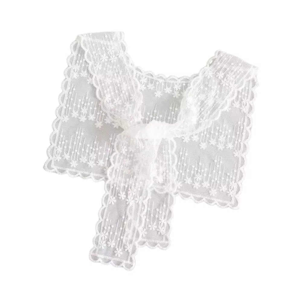 Embroidery Shawl - Elegante Sciarpa in Pizzo Traforato con