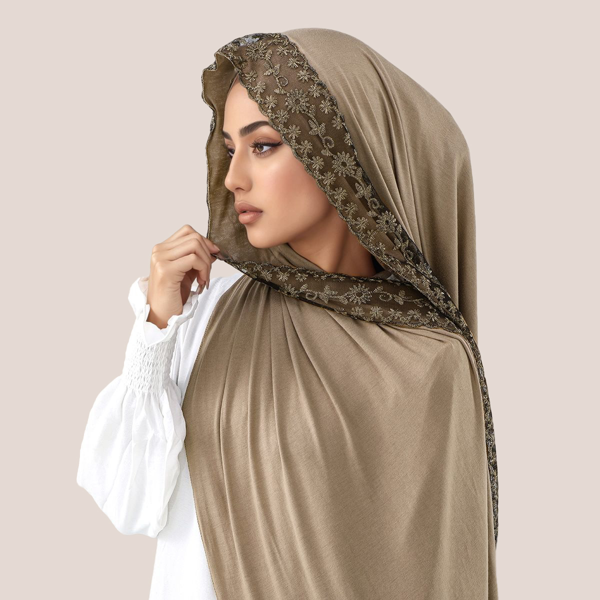 Embroidery Shawl - Maglia di cotone con ricamo in