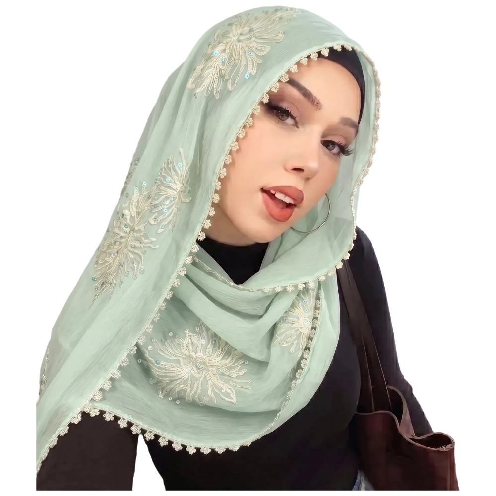 Embroidery Arabic - Hijab Musulmano Elegante, Copricapo Islamico a