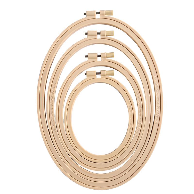 Embroidery Hoop Stand - Imitazione bambù plastica ovale colore legno