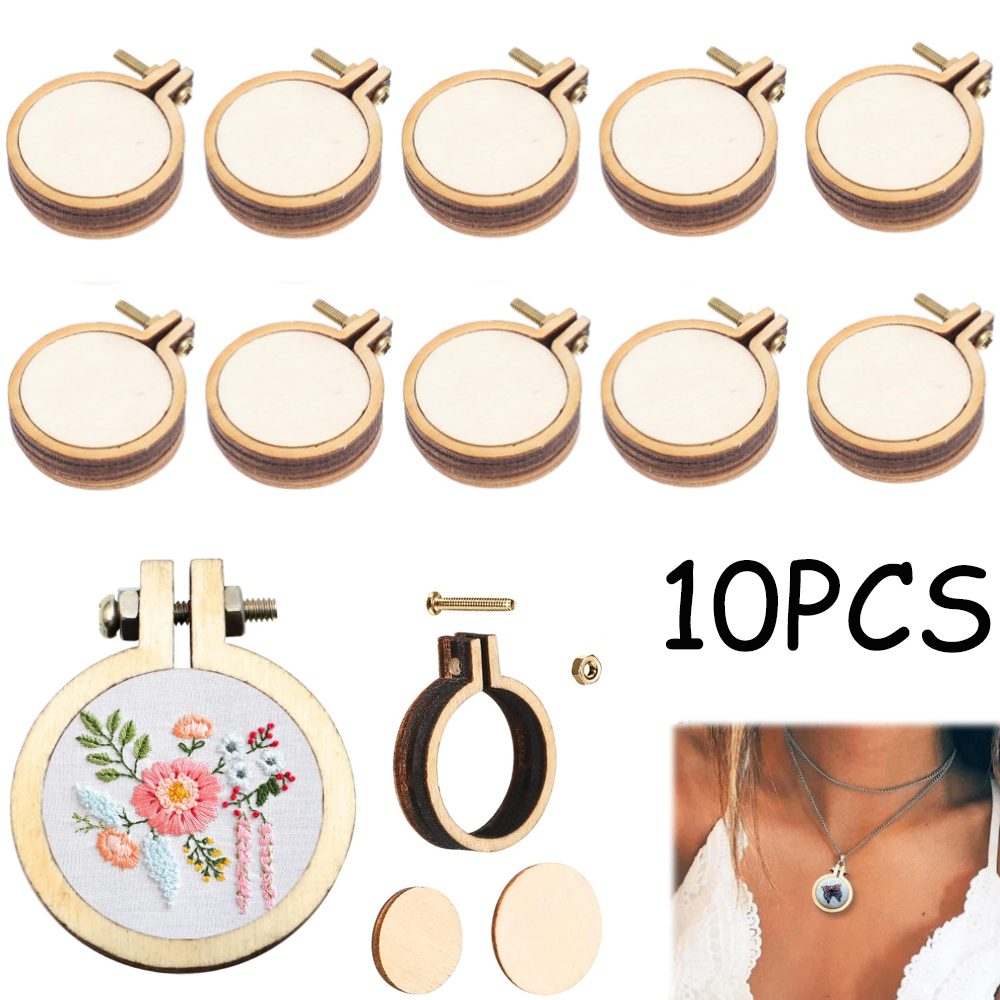Stitch Marker Ring - 10 pz/set Mini Legno Da Ricamo