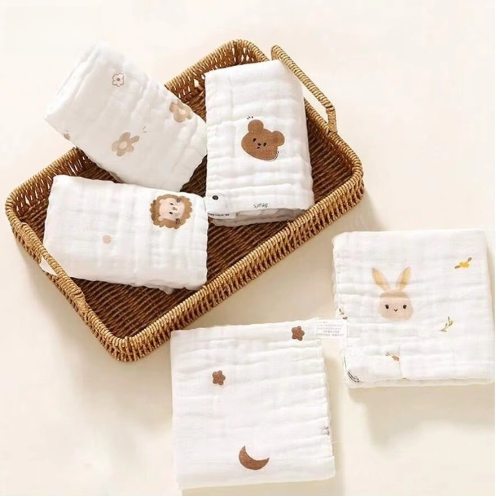 Embroidery Towel - 2 Pezzi Asciugamani in Cotone a