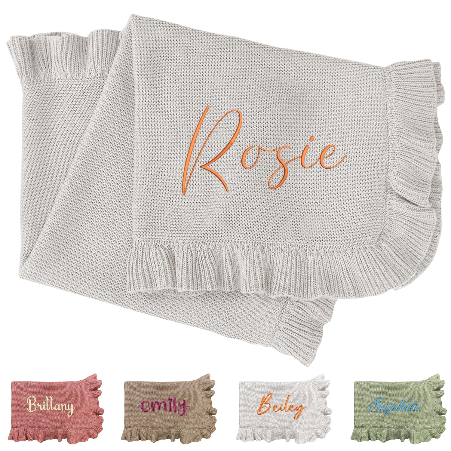 Embroidery Arabic - Coperta per bambini lavorata a maglia