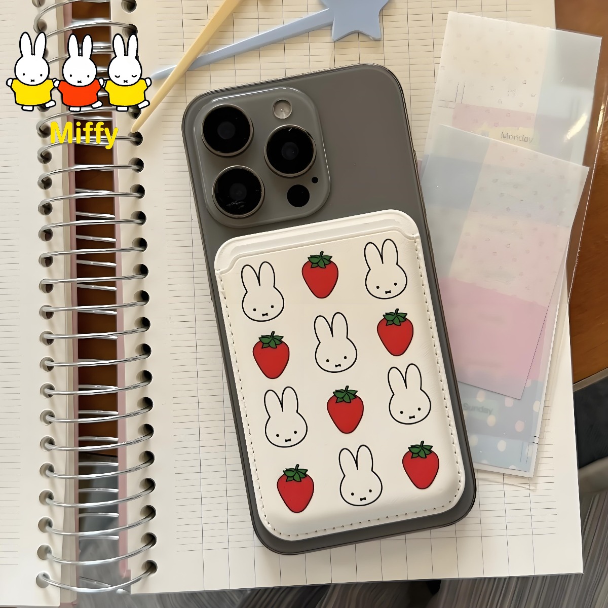 Embroidery Wallet - Custodia Magnetica per Carte Kawaii Miffy
