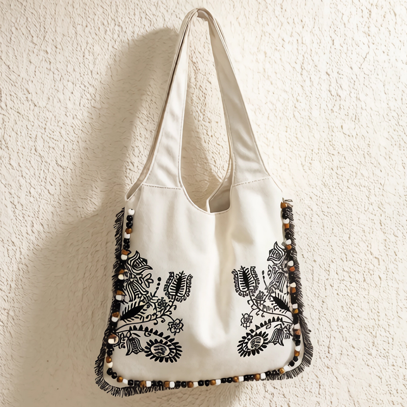 Embroidery Design Patterns Flowers - Borse Tote in Tela Bohemien da