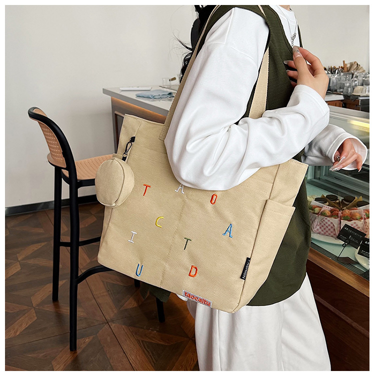 Embroidery Alphabet Designs - Borsa tote in tela versatile con