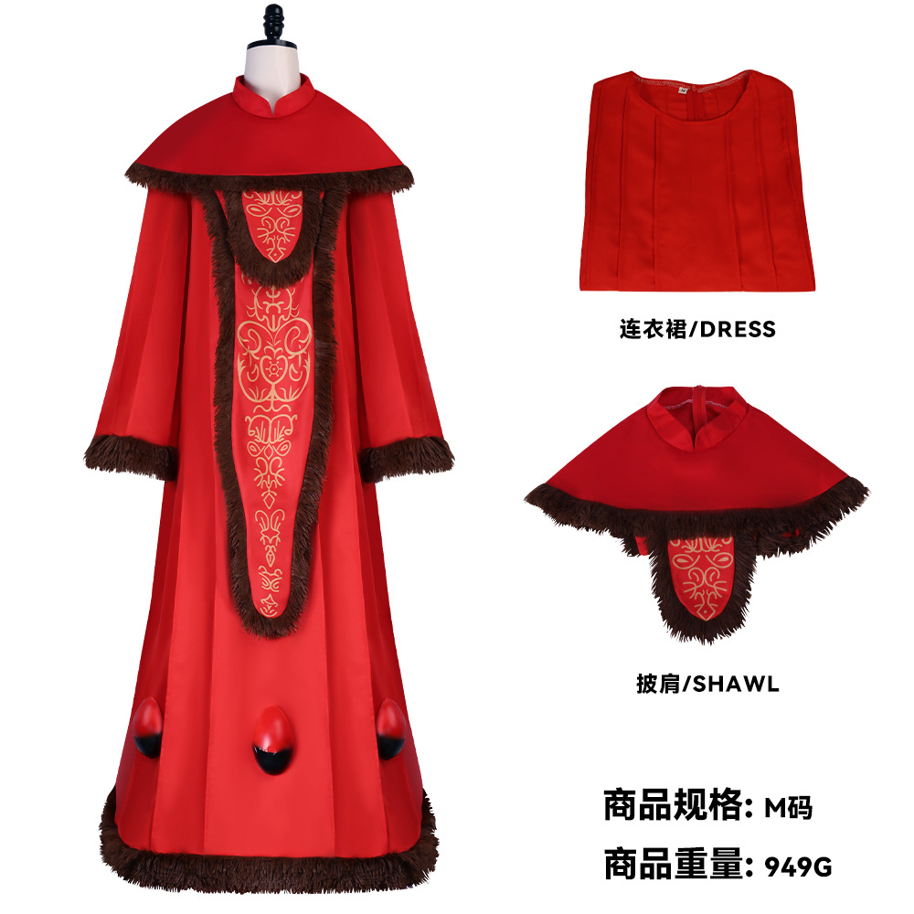 Embroidery Red - Abito Lungo da Donna in Stile