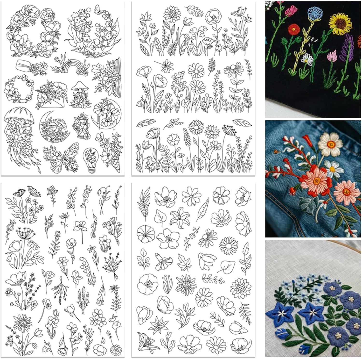 ORIGACH 4 Fogli di Stabilizzat - Embroidery Design Patterns Flowers recensione e prezzo