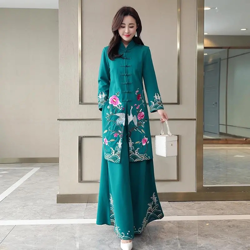 Set Cheongsam lungo stile etni - Embroidery Youtube recensione e prezzo