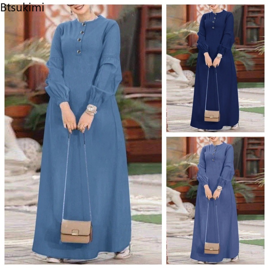 Abito Lungo Elegante in Denim  - Embroidery Arabic recensione e prezzo