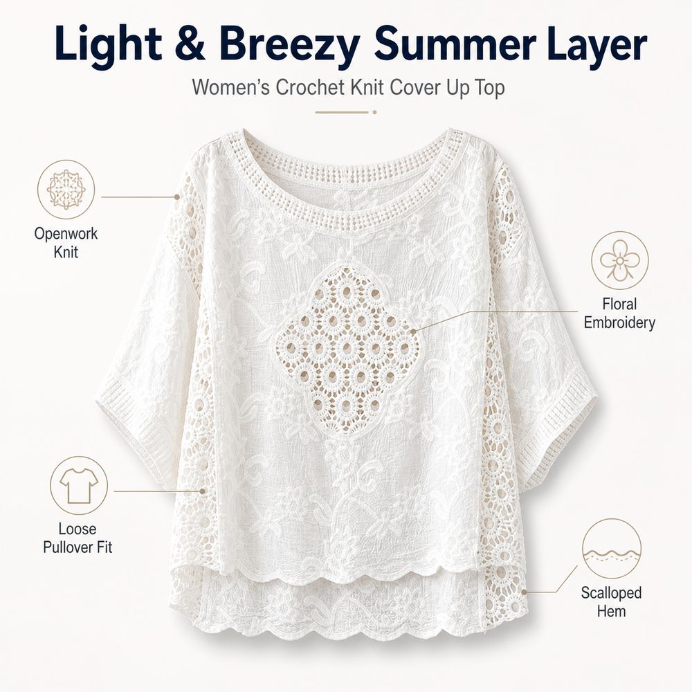 Copricostume in maglia trafora - Embroidery Shawl recensione e prezzo