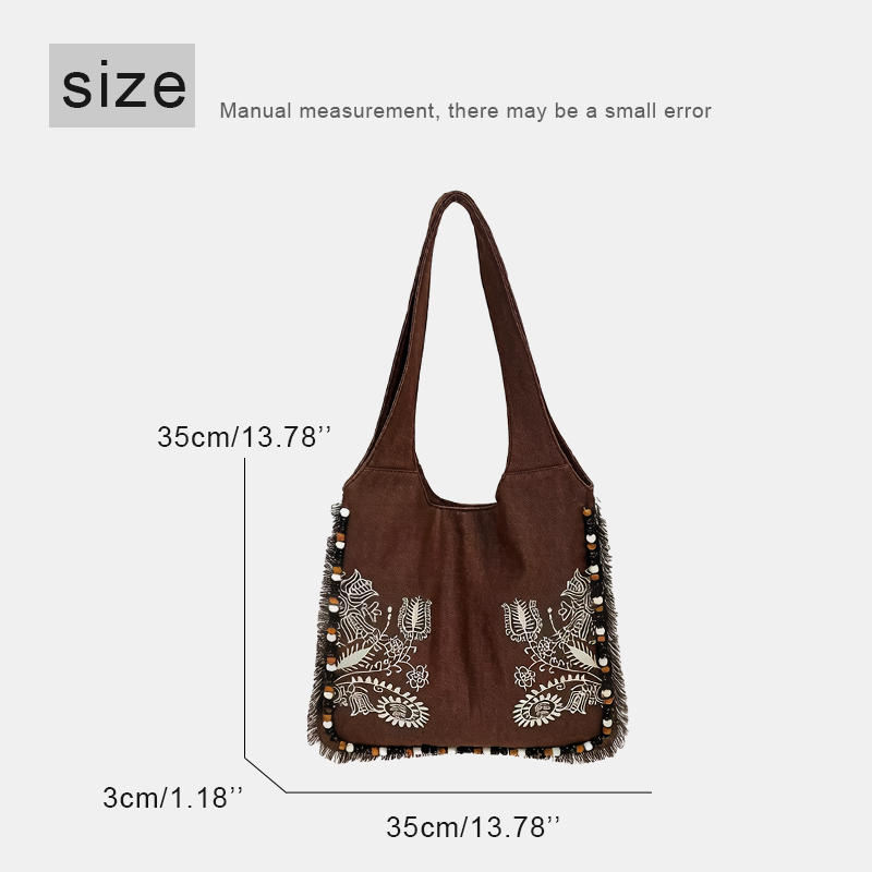 Borse Tote in Tela Bohemien da - Embroidery Design Patterns Flowers recensione e prezzo
